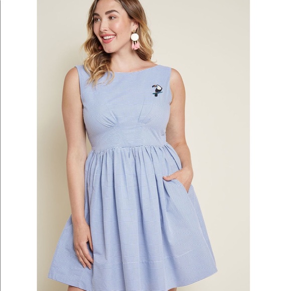 Emily and Fin Day Off Darling A-Line Dress Stripes - Picture 2 of 8